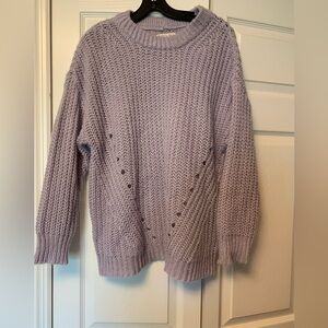 American Eagle Oversized Bulky Sweater Small Lavender Crew Neck Cable